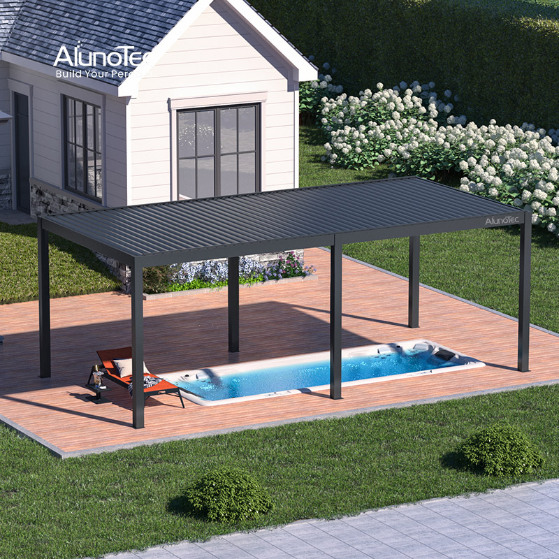 Gazebo bioclimatique de toit à persiennes imperméable, bricolage moderne, extérieur, Commercial, robuste, serre, constructeur de terrasses et de Patios
