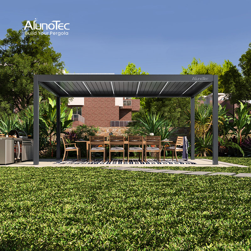 AlunoTec Persienne robuste pour toit, protection contre la foudre, constructeur de patio bioclimatique, pergola de mariage avec moteur certifié CE