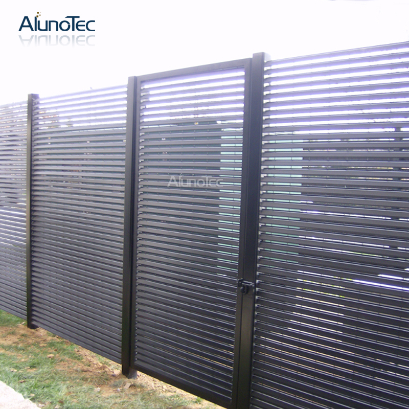 AlunoTec extérieur coupe-vent en aluminium balcon sécurité persienne verticale panneaux de clôture profil clôture à lattes