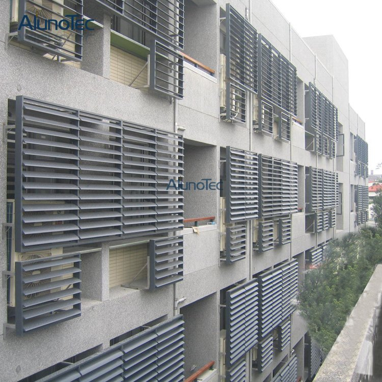 AlunoTec – persienne solaire verticale décorative en aluminium, stores d'extérieur, obturateur en aluminium pour façade de bâtiment