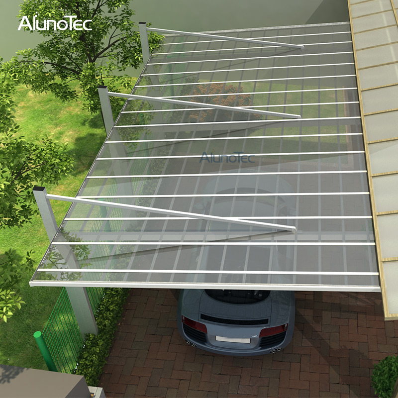 Auvent de toit de PC de carport de cadre en aluminium adapté aux besoins du client imperméable