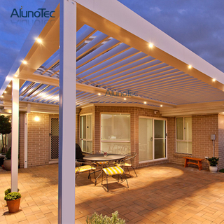 Pergola en aluminium bioclimatique de jardin de belvédère extérieur de système de toit de persienne imperméable