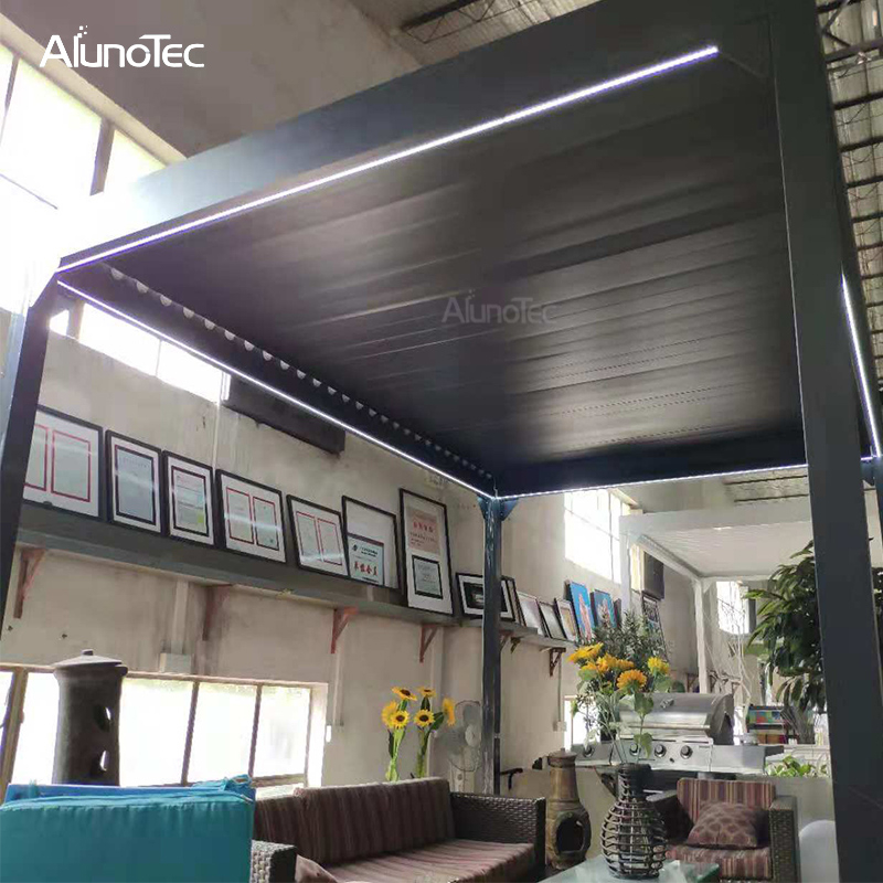 AlunoTec – système de toit à persiennes réglables manuellement, installation facile, Standard, abri, pièces de Pergola en aluminium étanches