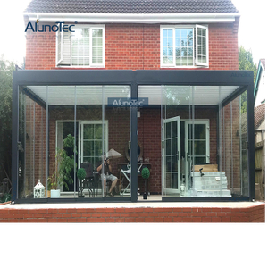 AlunoTec Configuration Zone de tarification Pergola en aluminium pour terrasse avec portes coulissantes en verre