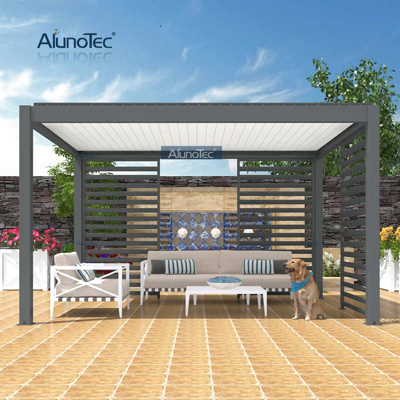 AlunoTec Toit à persiennes extérieures 6 x 4 structures de couverture de patio idées d'installation de pergola pour terrasse d'arrière-cour