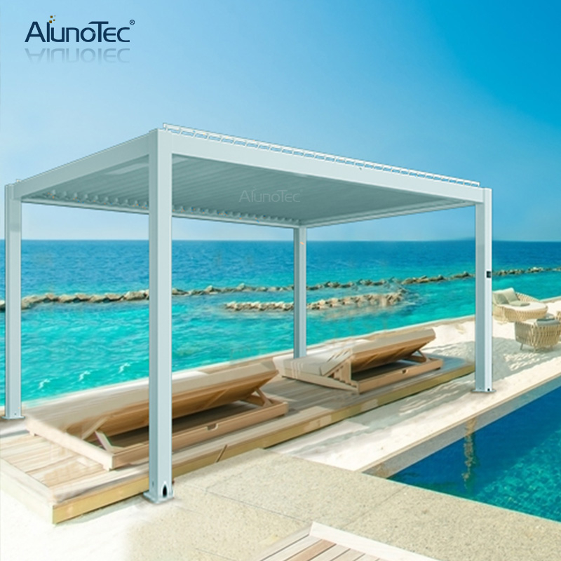 Pergola en aluminium imperméable de jardin de toit de persienne de manivelle manuelle bioclimatique standard