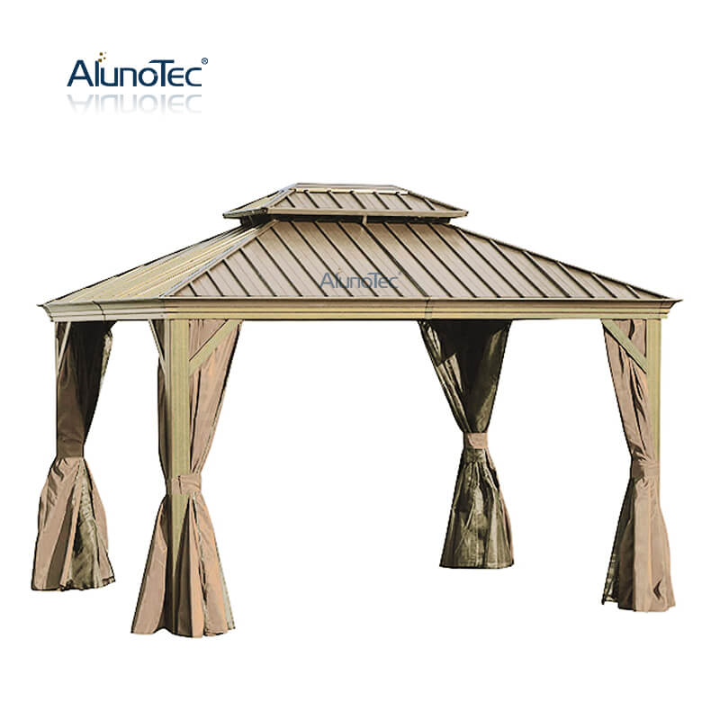 Gazebo en métal de Pergola de pavillon de maison d'été de tente de toit de polycarbonate de jardin extérieur imperméable