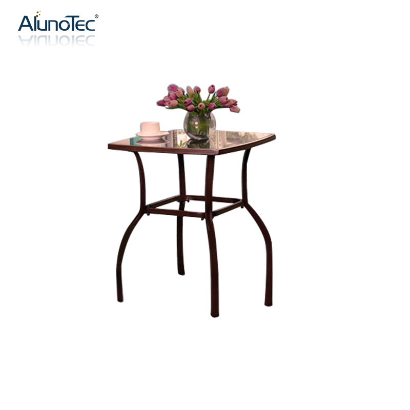 Chaises extérieures de café de rotin de meubles de jardin d'ensemble de café de rotin avec la table en aluminium