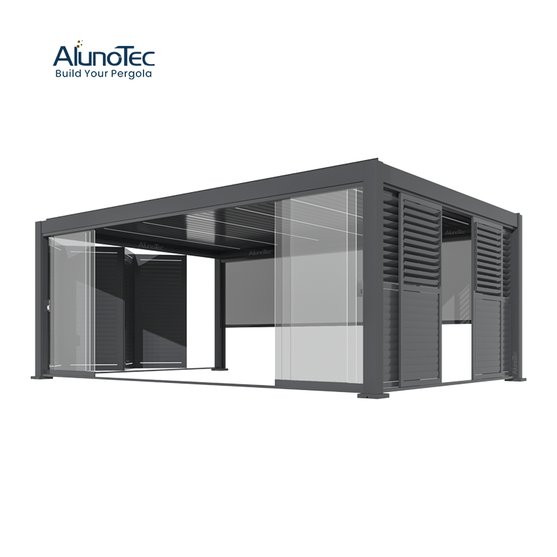 Système de toit en aluminium extérieur de pergola 4x8 de belvédère de jardin bioclimatique direct d'usine