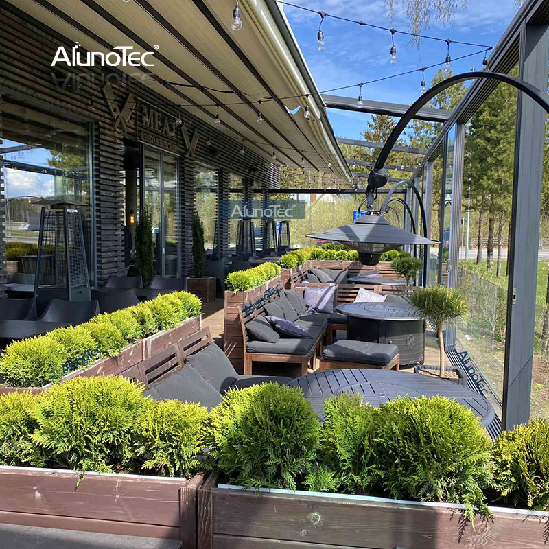 Couverture de jardin d'auvent rétractable de Restaurant extérieur imperméable et résistant au vent d'angleterre 