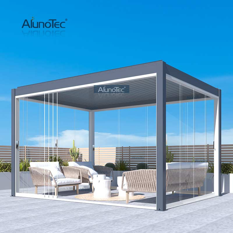 AlunoTec Toit à persiennes extérieures 6 x 4 structures de couverture de patio idées d'installation de pergola pour terrasse d'arrière-cour