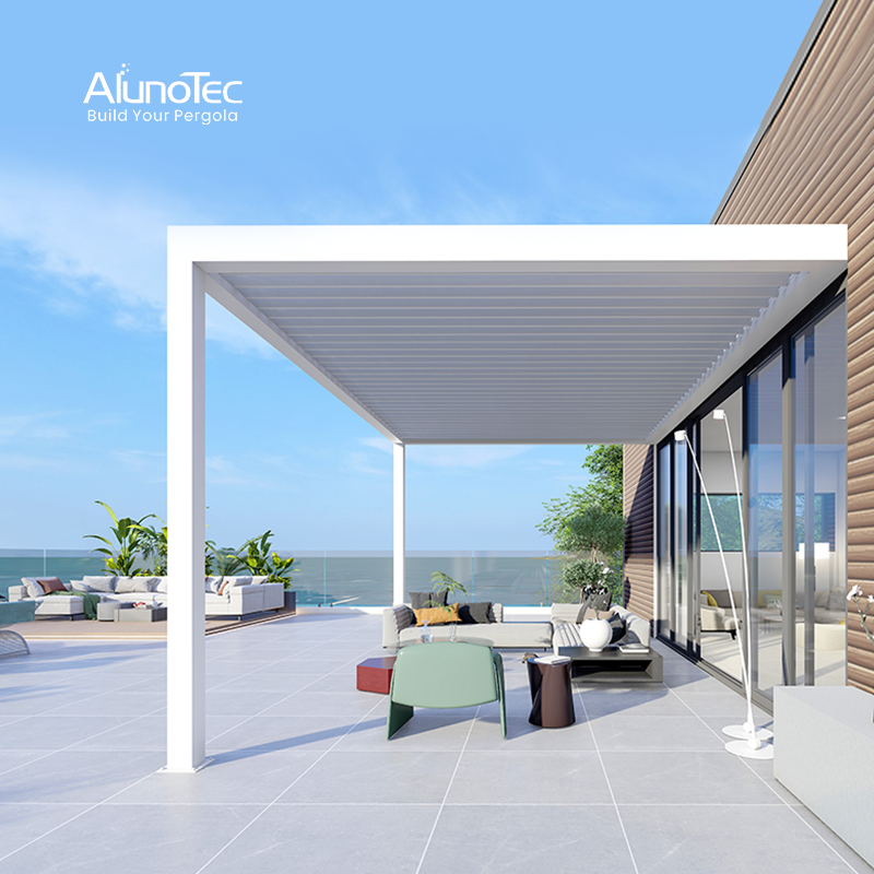  AlunoTec Persienne solaire robuste résistante aux intempéries, pergola en vinyle, terrasse, véranda, toit Purgola 