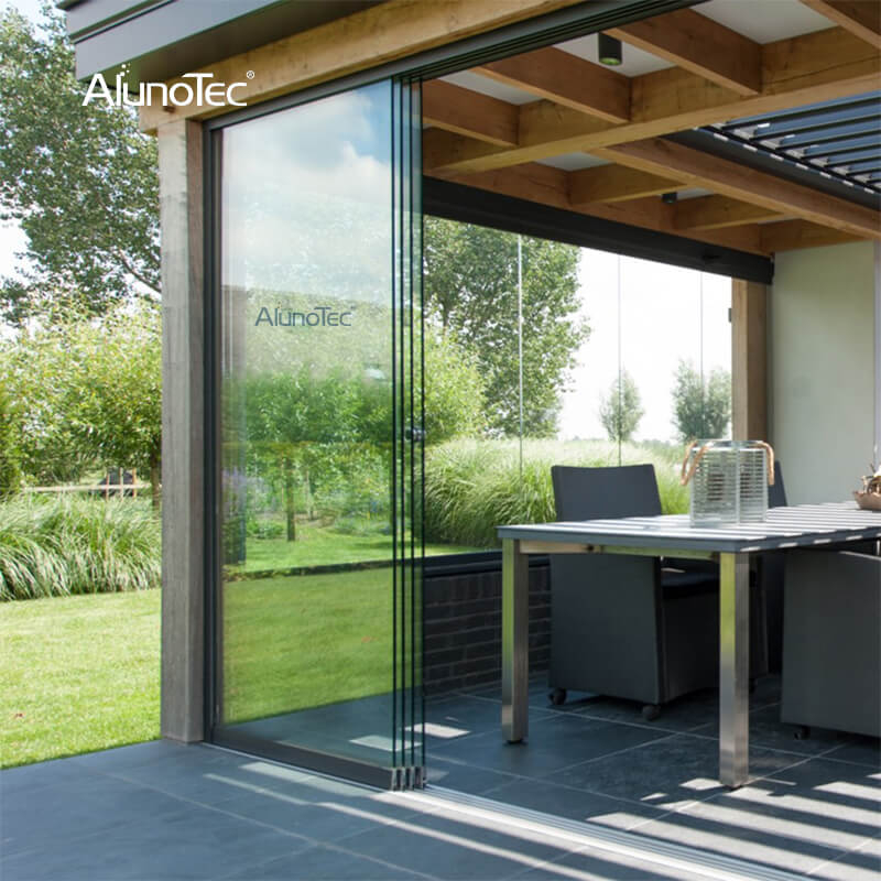 Usine de matériel ménager en aluminium, portes de douche, porte coulissante en verre de jardin extérieur sans cadre