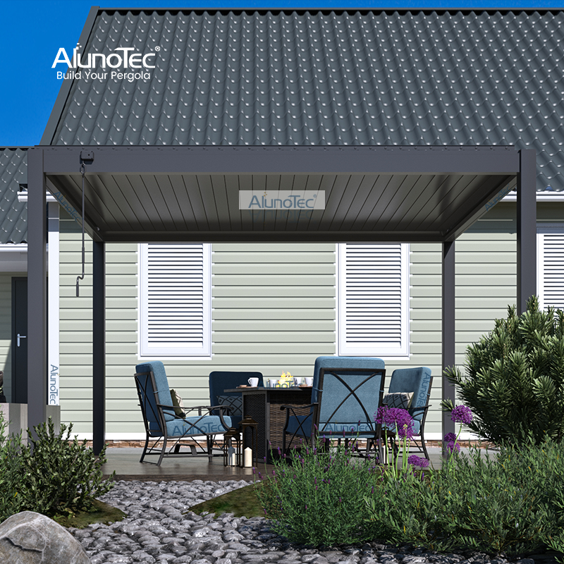 AlunoTec Pergo-X profils en aluminium de jardin opération de toit à persiennes manuelle pergola étanche extérieure
