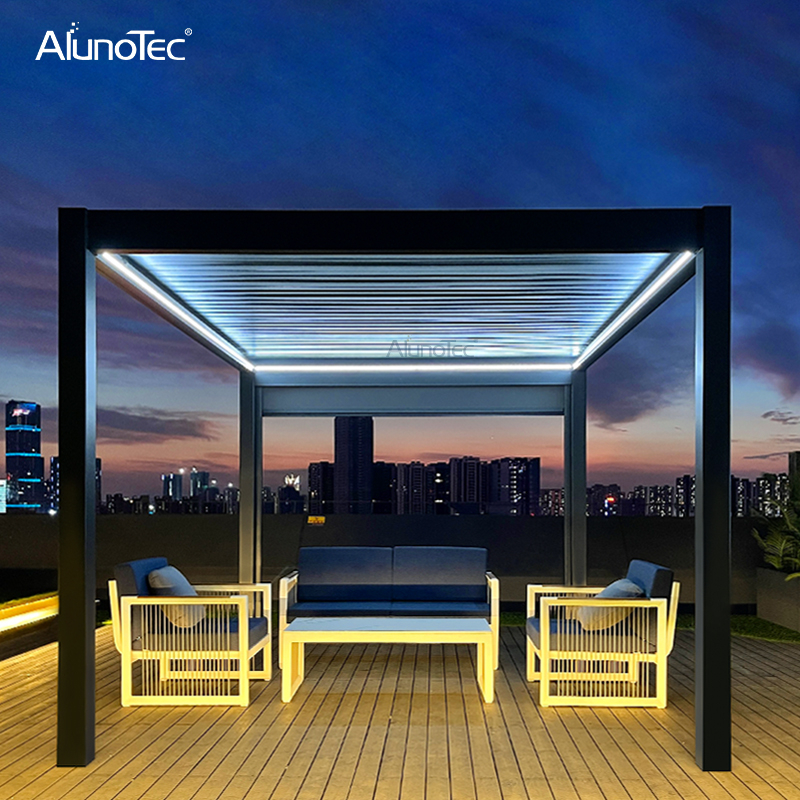 AlunoTec – système de toit à persiennes réglables manuellement, installation facile, Standard, abri, pièces de Pergola en aluminium étanches
