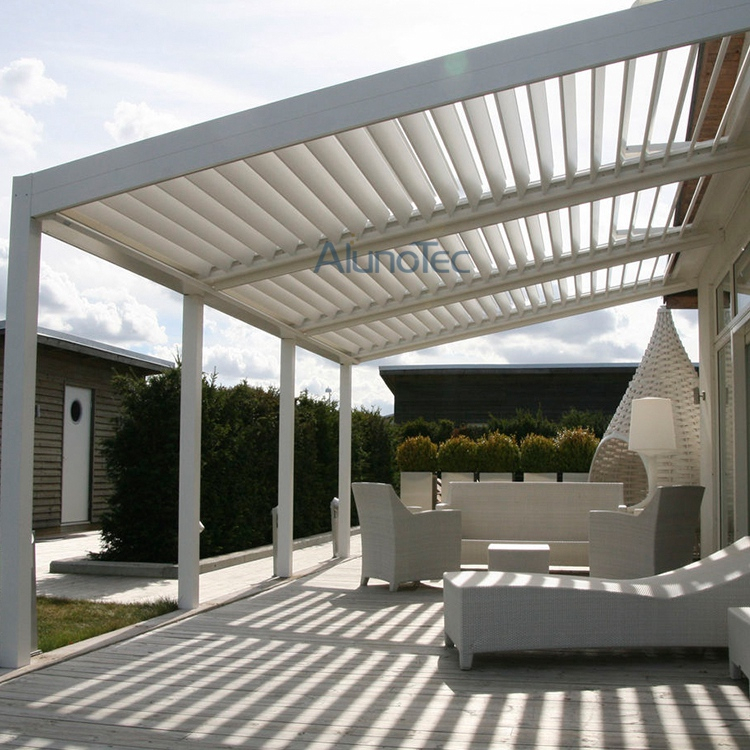 Pergola en aluminium de belvédère de système de toit à persiennes automatique pour l'arrière-cour