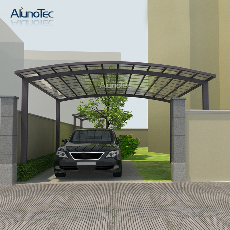 Garage personnalisé de luxe à 4 poteaux, abri d'auto étanche Alu Parking Aus, porte en aluminium avec Double pente