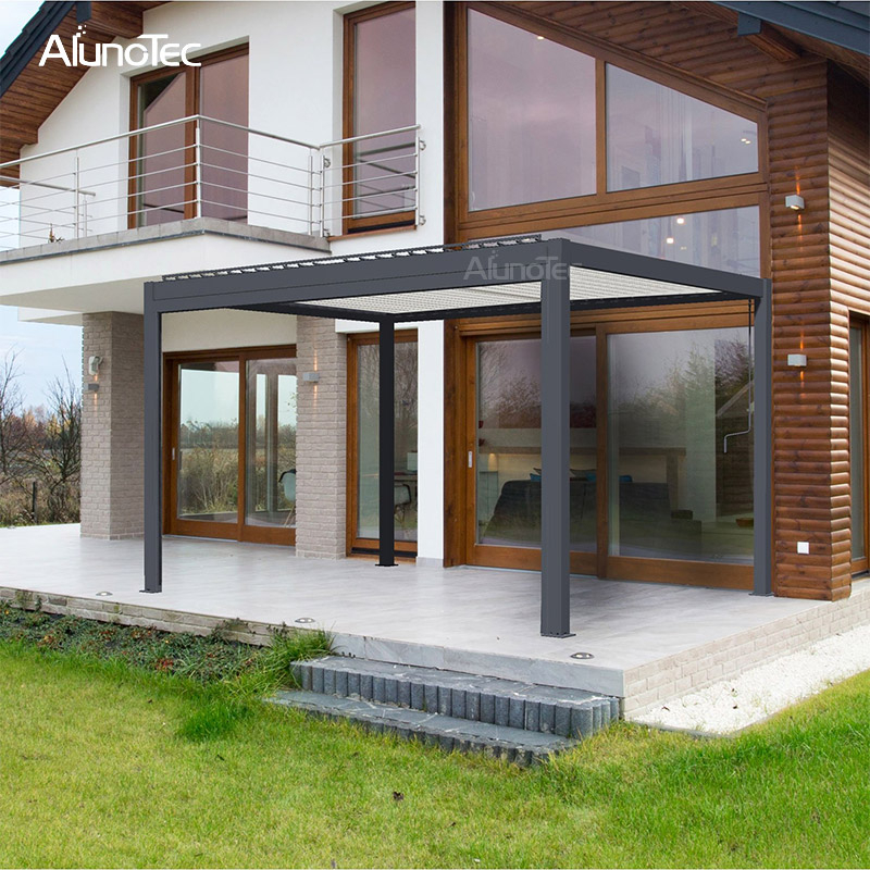 Pergola en aluminium de belvédère de toit à persiennes imperméable de pavillon en aluminium extérieur en métal avec la persienne