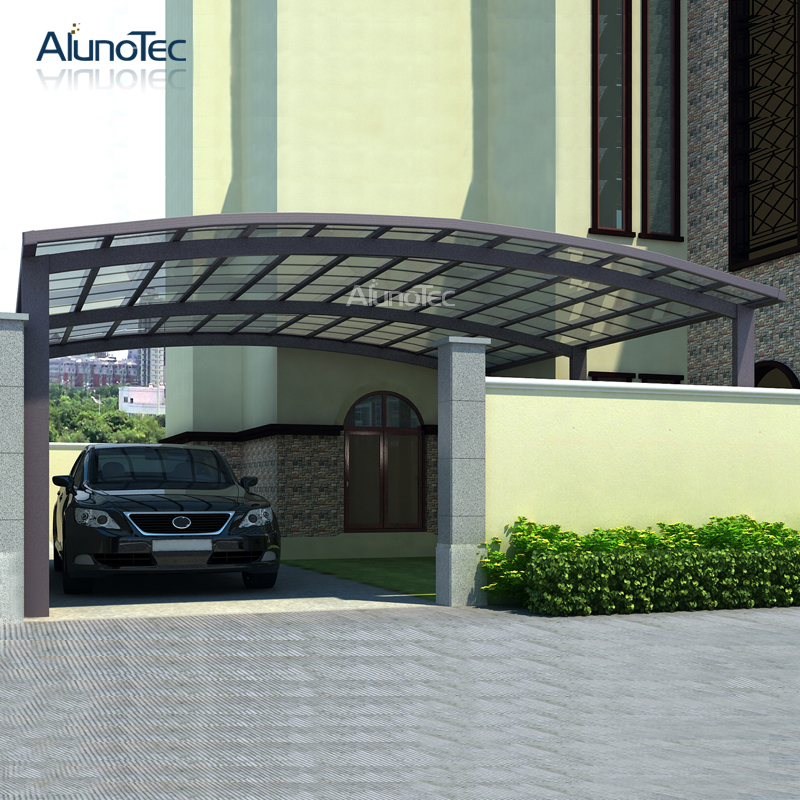 Auvent moderne de Capport de jardin de balcon extérieur en aluminium solide pour 2 voitures