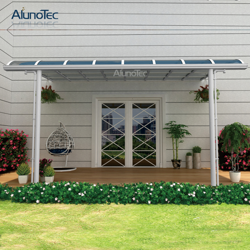 AlunoTec meilleure vente de haute qualité charge de neige en Polycarbonate auvents de toit de Patio auvent de jardin en aluminium