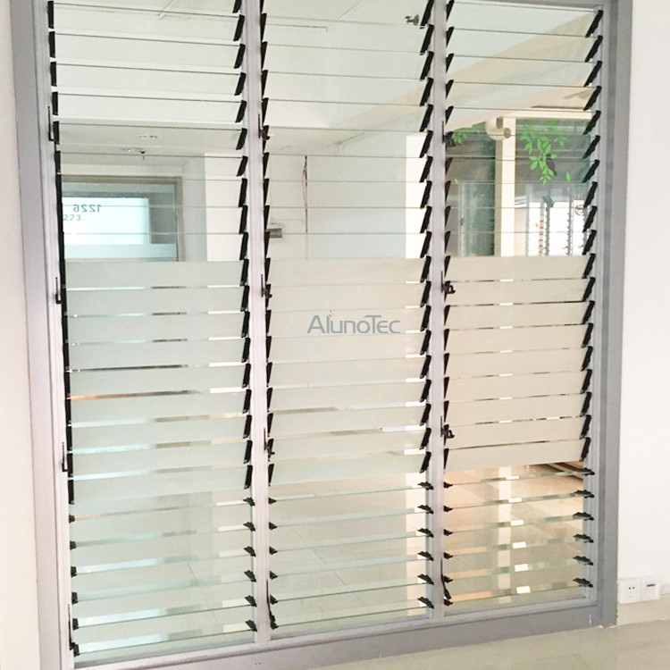 Fenêtres à persiennes en verre d'aluminium pour la maison
