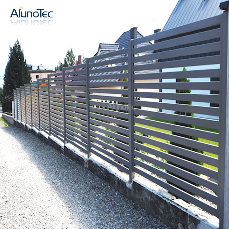  AlunoTec petite porte conception en bois aluminium bon marché clôture de jardin d'intimité pour l'arrière-cour