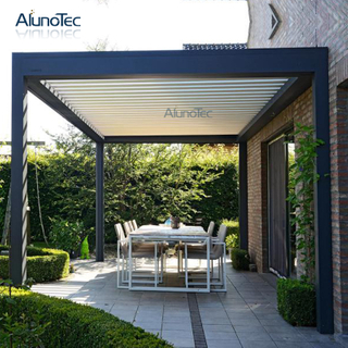 Pergola bioclimatique de jardin de belvédère en aluminium de toit d'ouverture motorisé moderne imperméable