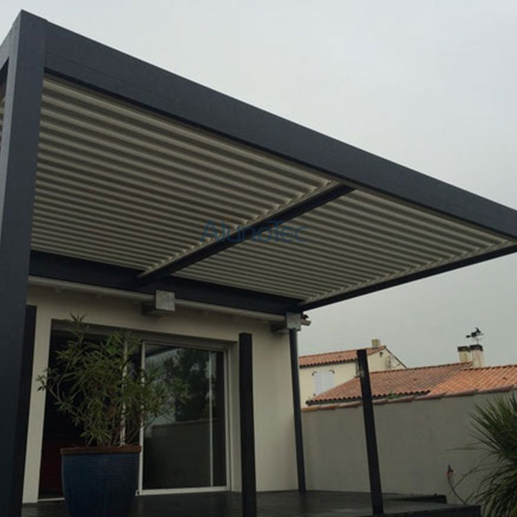 Système de pergola de toit à ouverture de commande électrique en aluminium