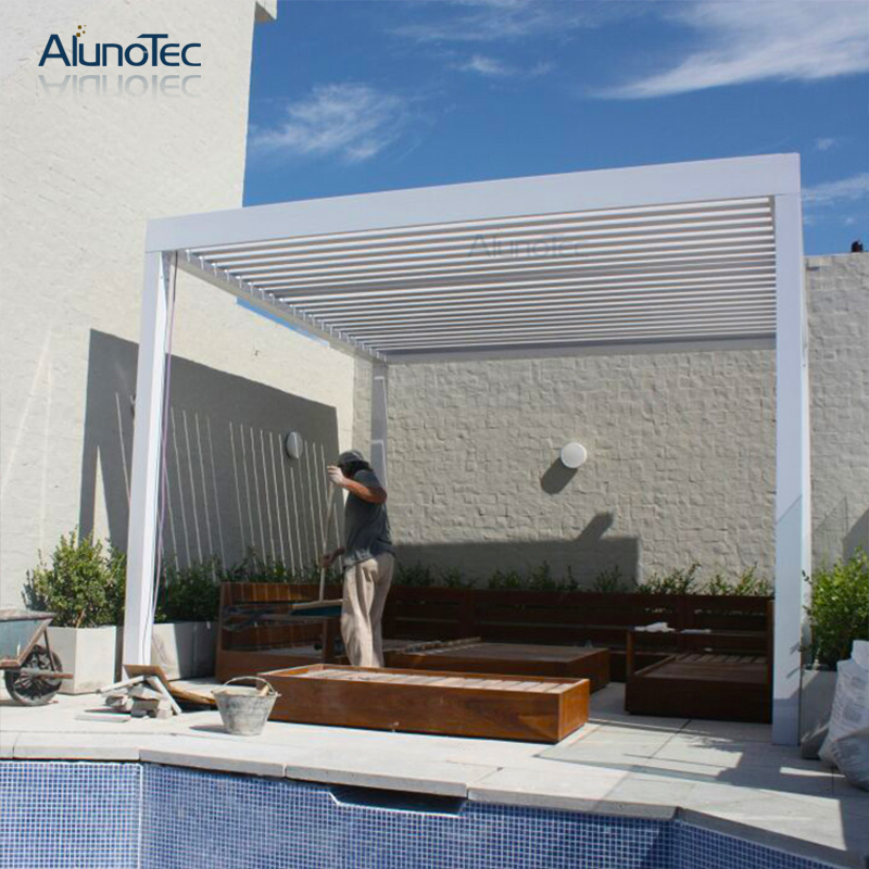 Pergola en aluminium imperméable de belvédère de jardin moderne pour extérieur