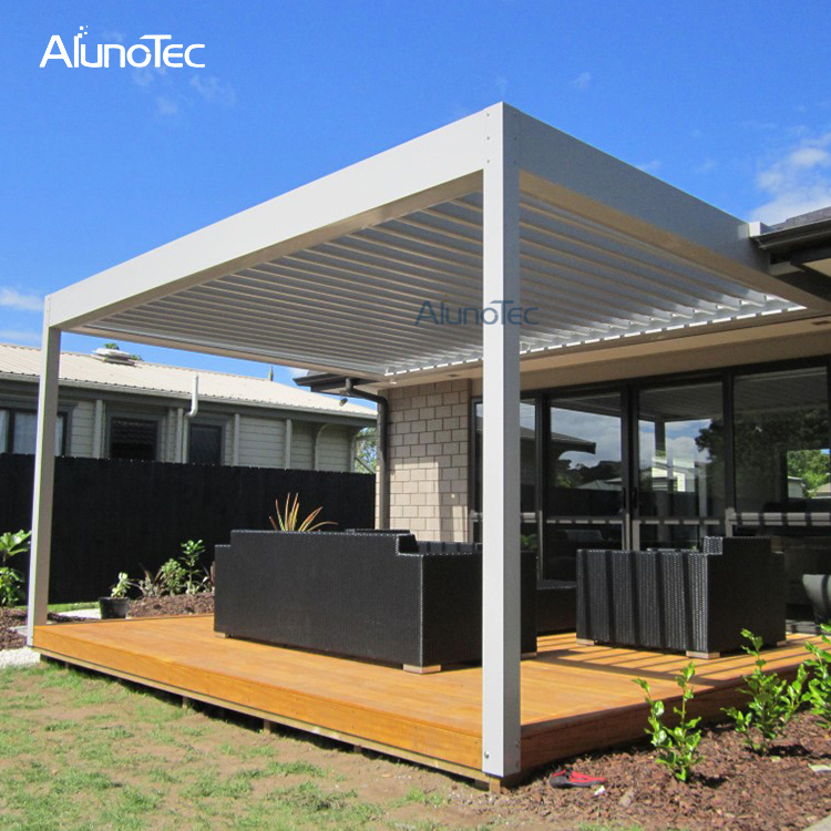 Gazebo en aluminium de pavillon de pergola d'ombre électrique pour extérieur