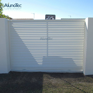  AlunoTec petite porte conception en bois aluminium bon marché clôture de jardin d'intimité pour l'arrière-cour