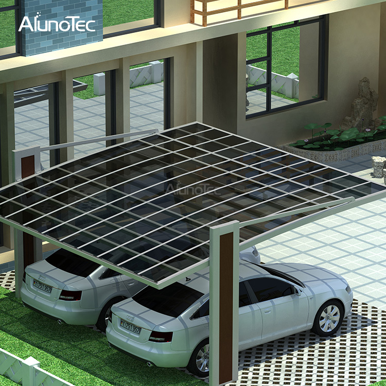 Pluie moderne d'abri de voiture de cadre en aluminium résistante pour le parking de voiture