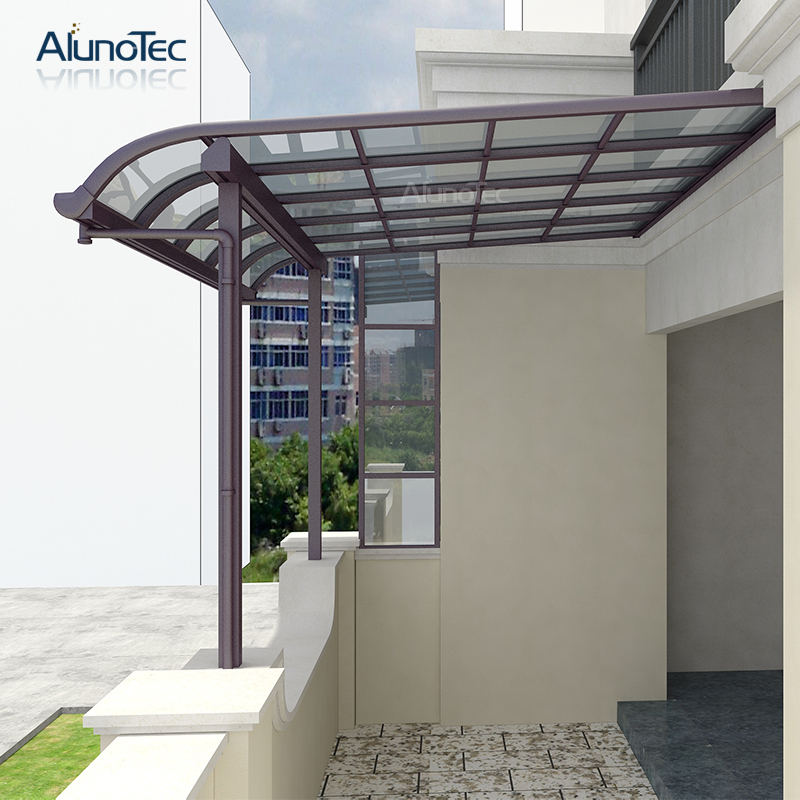 AlunoTec vente en gros bricolage R couverture de Patio fenêtres Polycarbonate terrasse auvent étanche en aluminium auvent toit