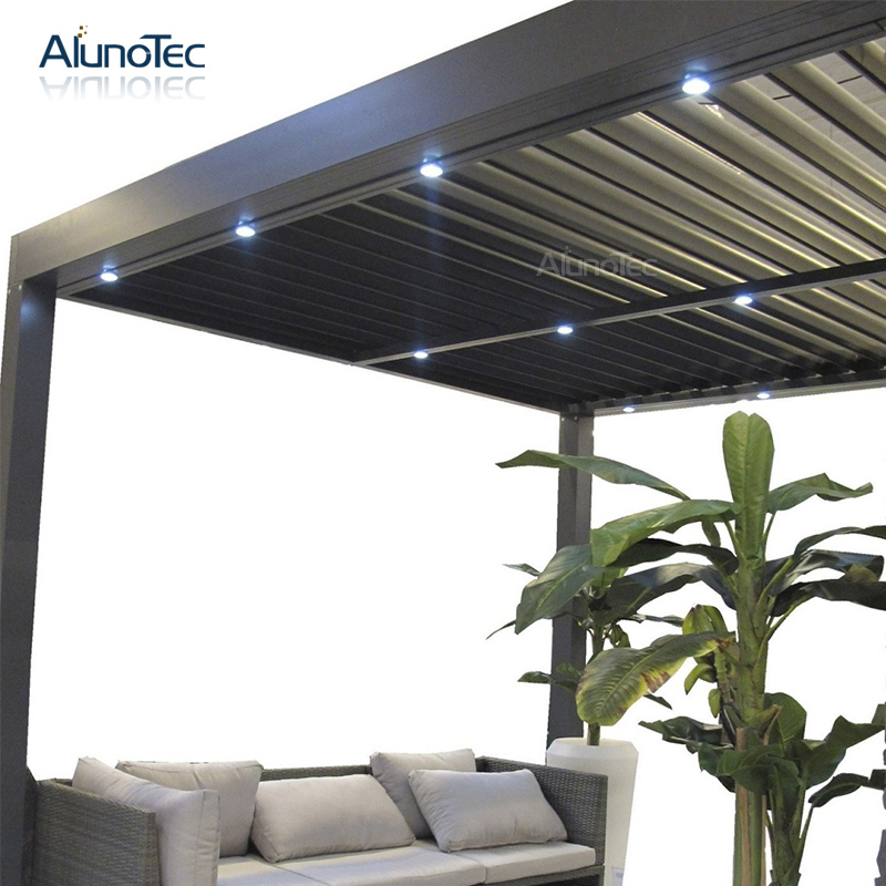 Aluminium extérieur imperméable de pergola de toit de persiennes d'ombre de Sun de conception décorative moderne 
