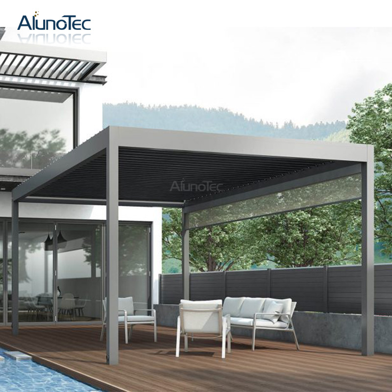 Système imperméable de toit de patio à persiennes d'auvent imperméable de pergola moderne pour extérieur