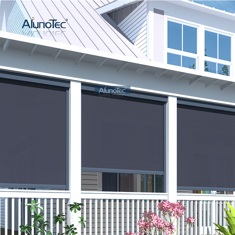 AlunoTec sécurité anti-insectes fenêtres manuelles rideau Vertical écran à fermeture éclair contrôle des stores enrouleurs étanche stores de confidentialité ombre