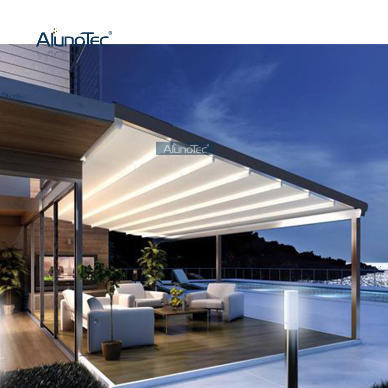 AlunoTec Auvent rétractable pliable imperméable 8 x 10 m Couverture de pergola de toit sur mesure