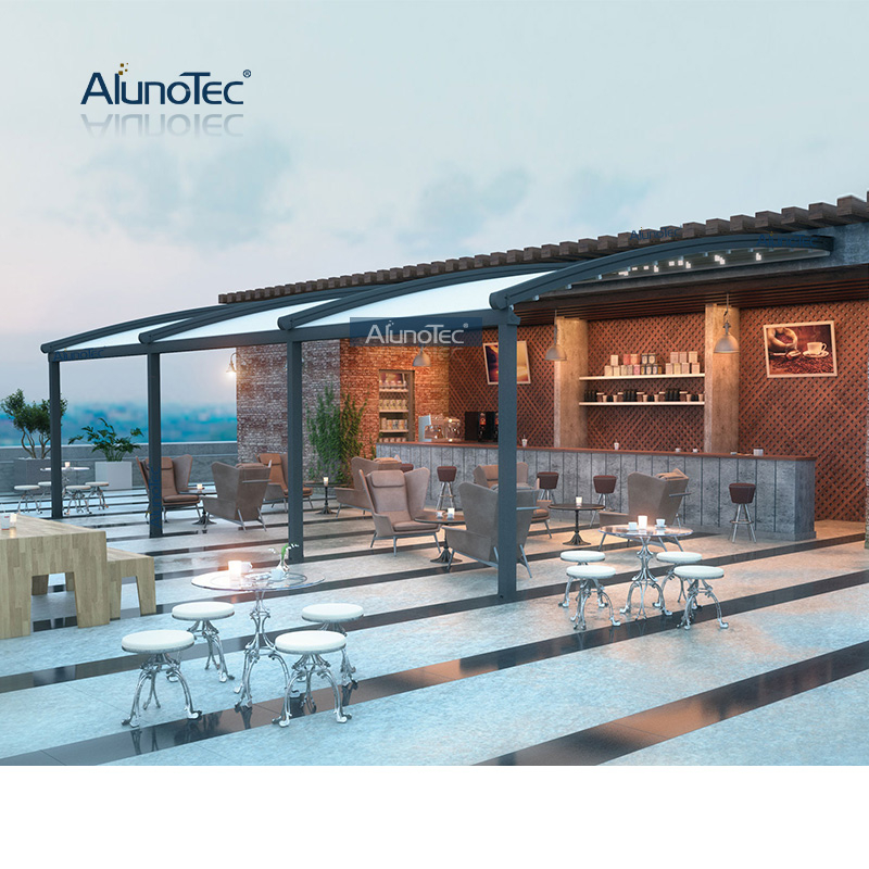  Devis de toit rétractable pour auvent en PVC de pergola de 24 x 24 pieds avec deux écrans latéraux. 