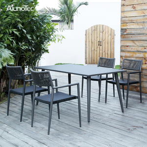 Ensemble de chaise et de Table de café de jardin de meubles d'extérieur de siège de rotin de PE de cadre en aluminium