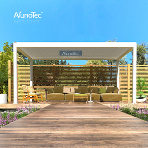 Pergola automatique en aluminium de belvédère de système de toit de piscine d'ouverture de conception d'AlunoTec Morden pour l'arrière-cour