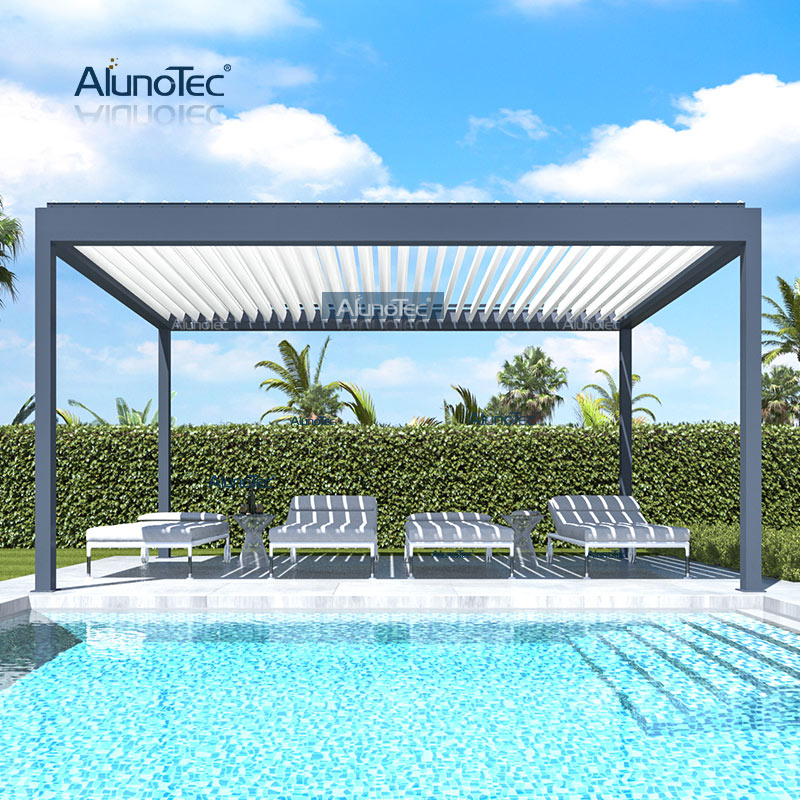 AlunoTec Auvent étanche en aluminium réglable pour pergole de jardin avec auvent