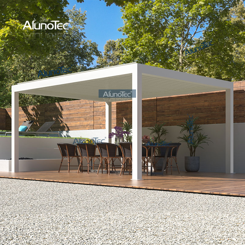 AlunoTec Gazebos personnalisés terrasse pergola extérieure motorisée pour jardin