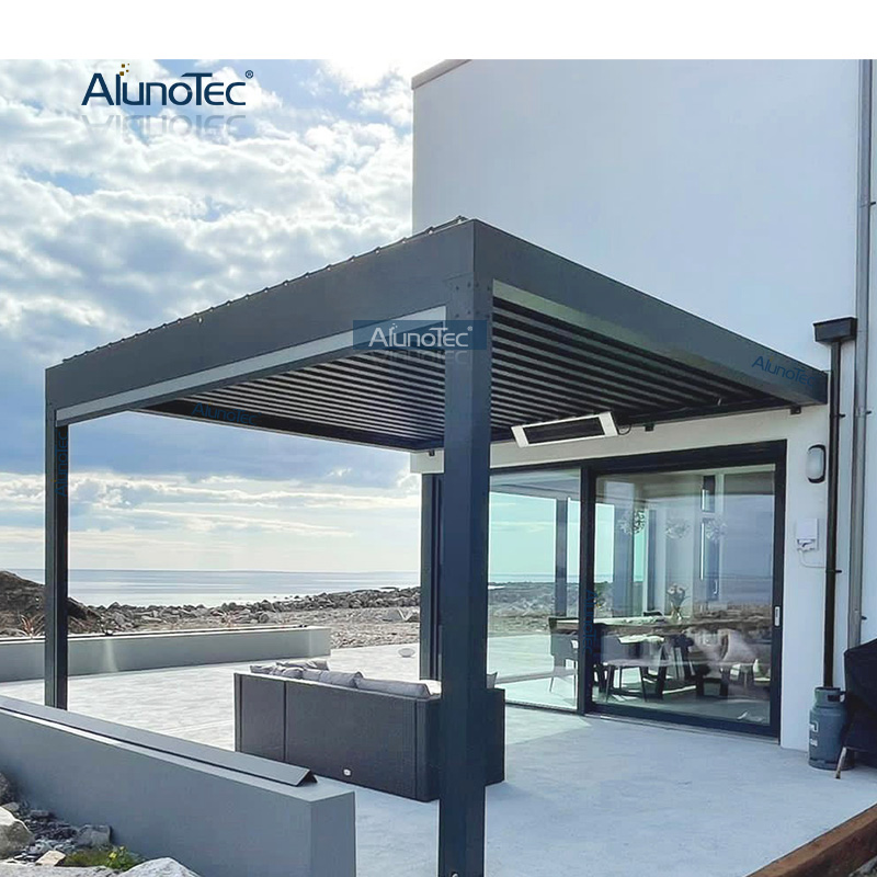 AlunoTec Système 100% étanche 4m X3m Jardin d'hôtel Pergola intelligente bioclimatique en Irlande