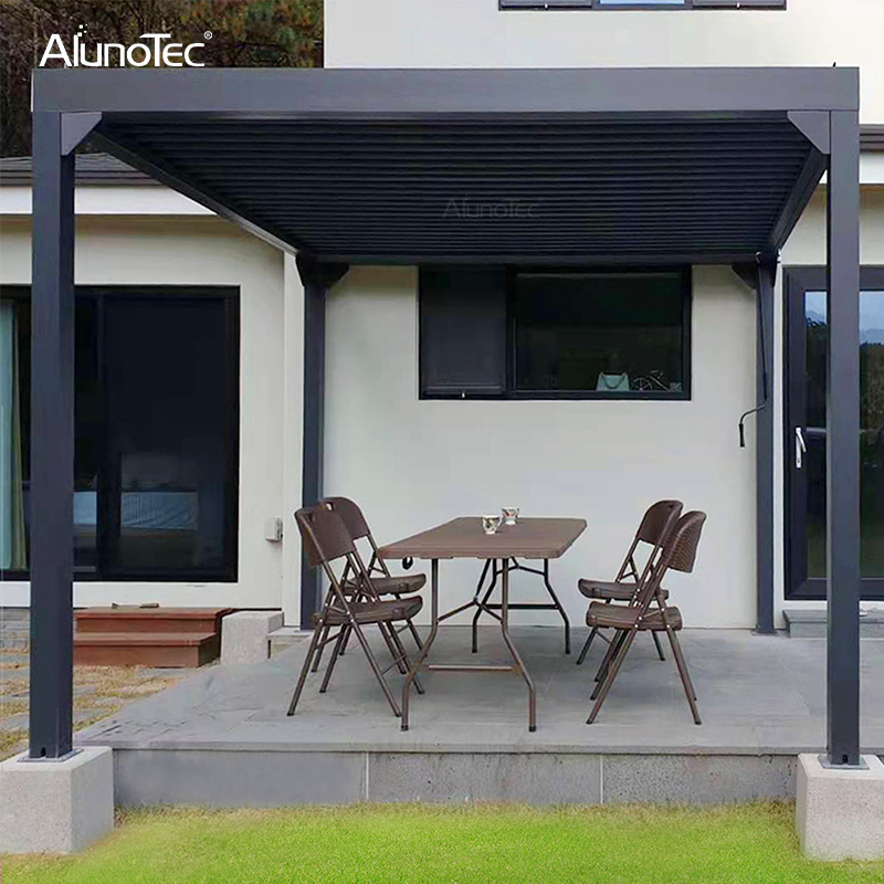 Pergola de balcon en aluminium, vente en gros, briquet, ouverture manuelle extérieure, persienne de toit, belvédère en aluminium