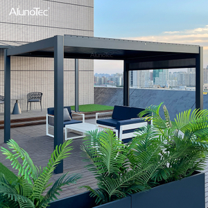 Pergola en aluminium de système de toit à persiennes de belvédère en aluminium réglable manuel extérieur de conception bioclimatique
