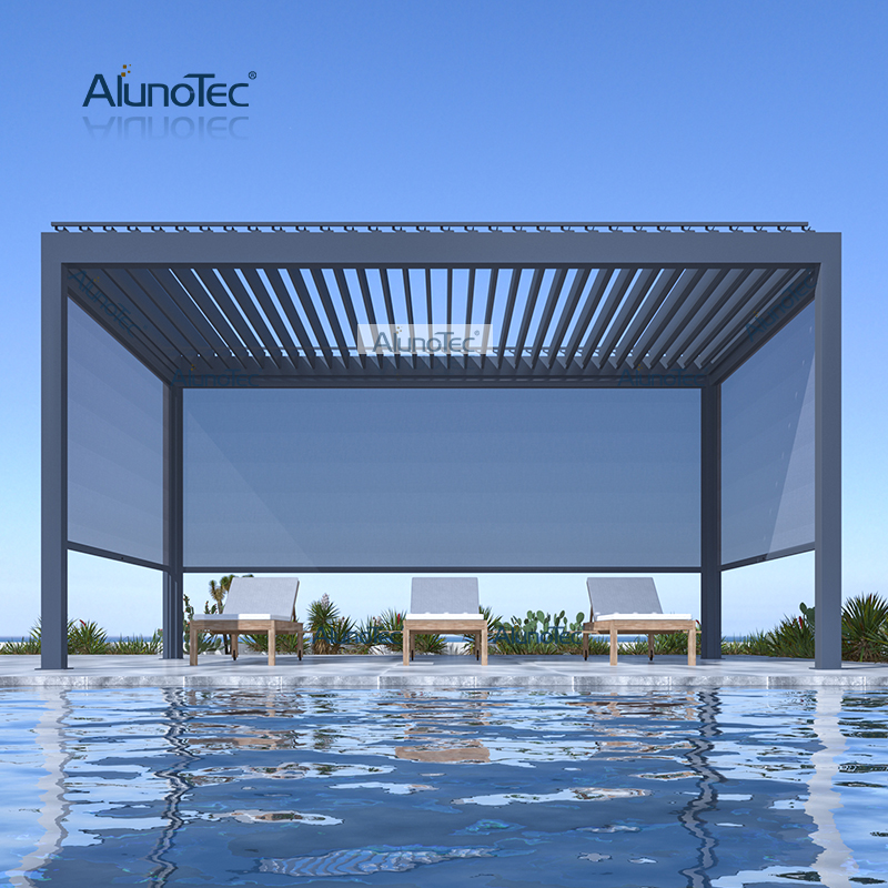 AlunoTec taille personnalisée usine auvent en aluminium étanche couverture de patio pergola extérieure belvédère