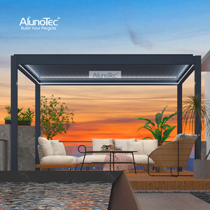 AlunoTec Pergo-X profils en aluminium de jardin opération de toit à persiennes manuelle pergola étanche extérieure