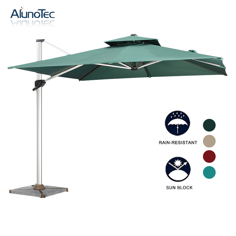 Parasols de Patio de meubles de jardin modernes, parapluie en porte-à-faux extérieur romain en aluminium