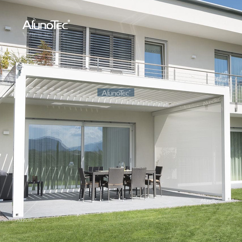 AlunoTec Auvent de patio en aluminium Pare-soleil Gazebo Pergolas bioclimatiques pour l'extérieur