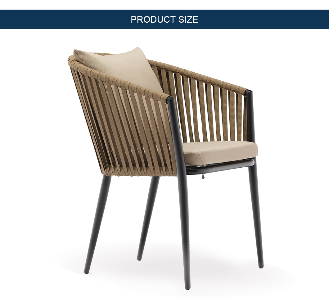 Commerce de gros PE rotin tissage corde chaise pour meubles de patio extérieur ensemble de jardin (1)